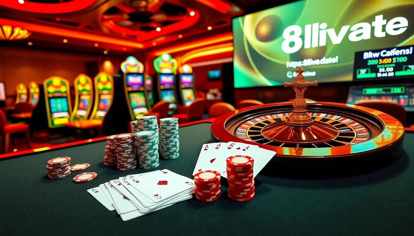 Experience thrilling gameplay at https://8live.date/ with vibrant casino tables and exciting slot machines.