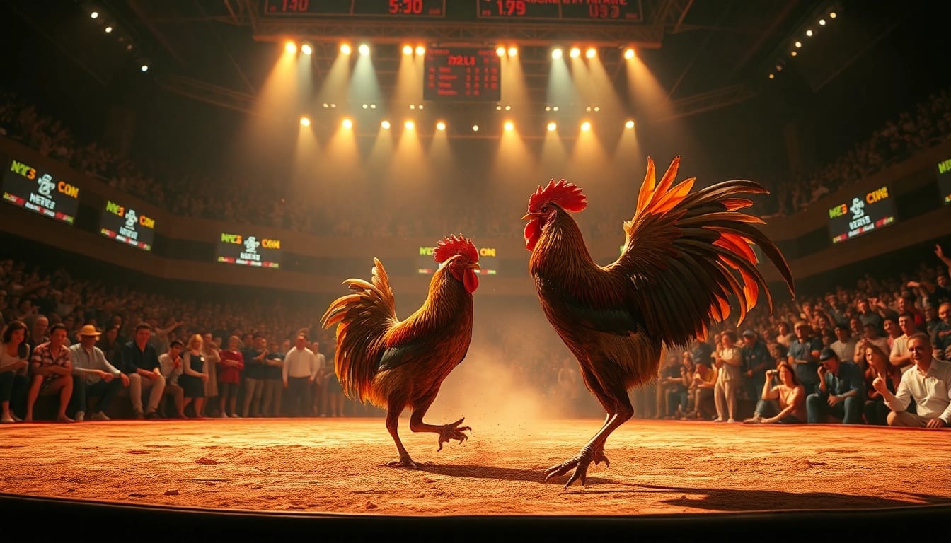 Experience đá gà trực tiếp bình luận viên hôm nay at an electrifying live cockfighting event, showcasing the thrill of the competition.