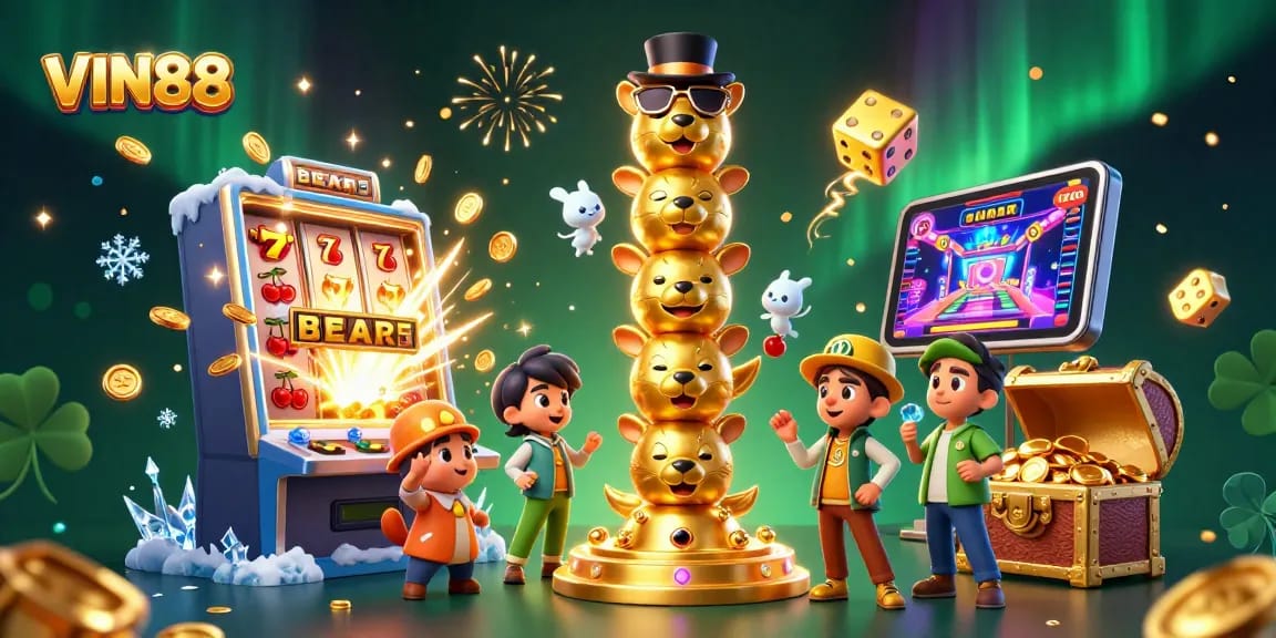 Experience thrilling wins with the vibrant scene from VIN88's immersive casino atmosphere.