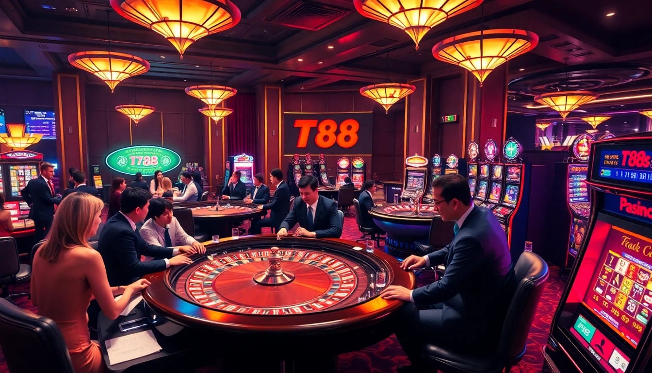 TV88 players enjoying thrilling casino experiences with vibrant games and betting action.