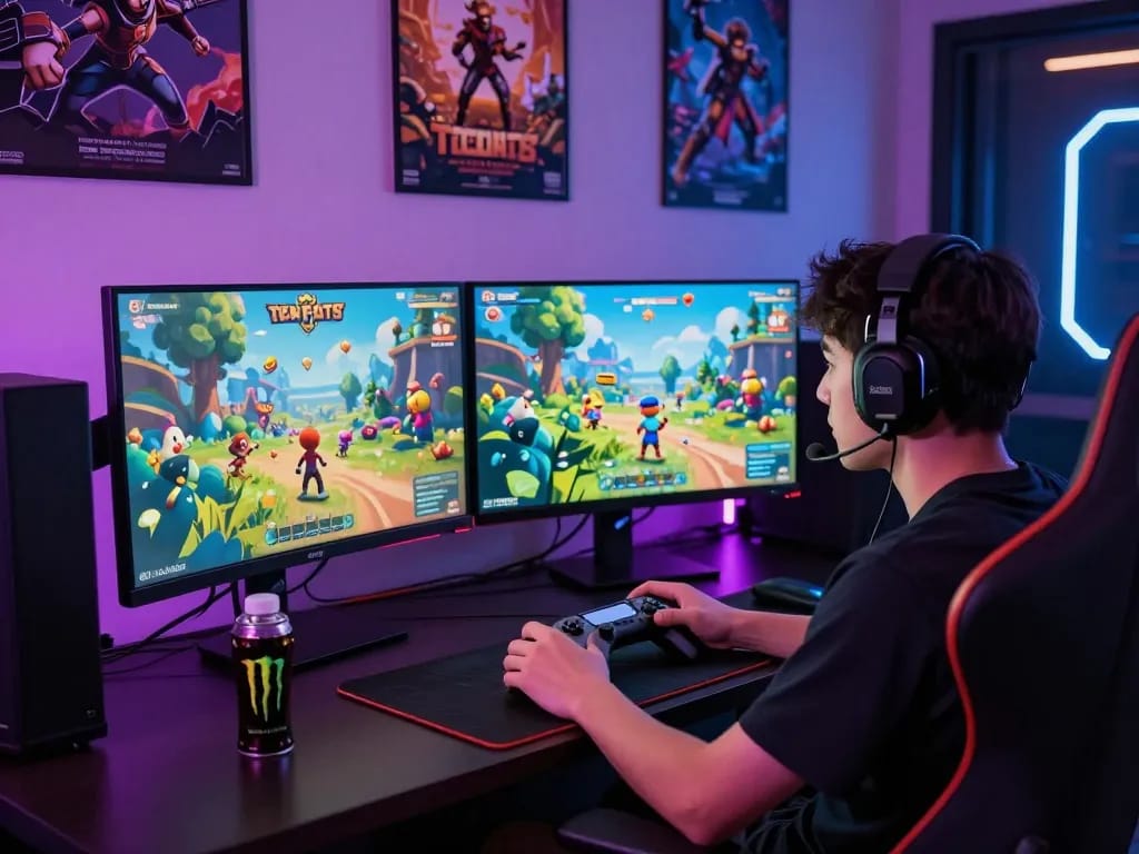 Gamer immersed in an adventure game, showcasing nohu 78’s vibrant graphics and dynamic atmosphere.
