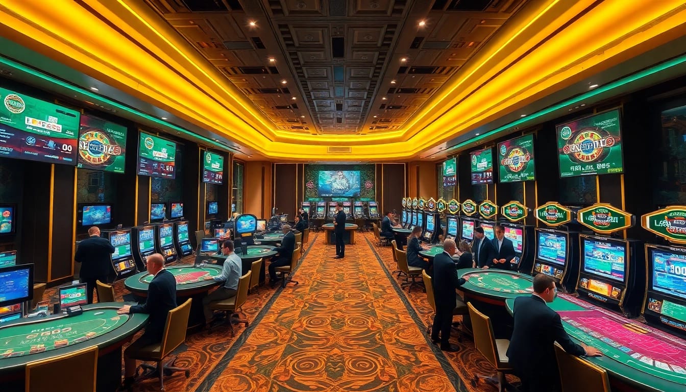 MMOO's vibrant online casino scene featuring elegant dealers and various gaming options.