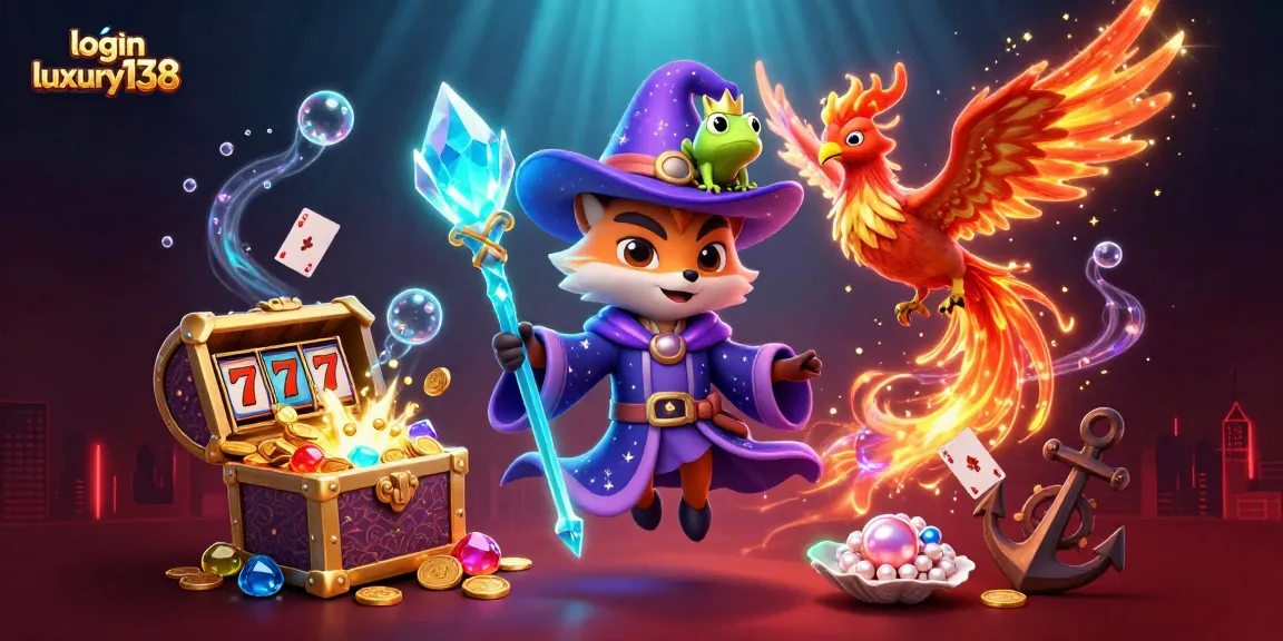 Engage with thrilling slot action at login luxury138 featuring a wizard, phoenix, and magical elements.